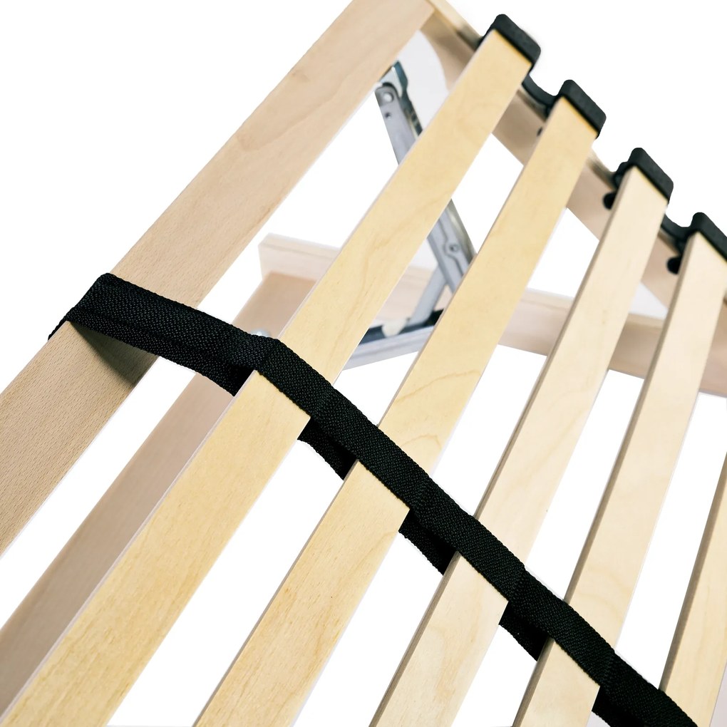 vidaXL Βάση κρεβατιού με λάμες Καστανό 80 x 190 cm Ξύλο και Μέταλλο