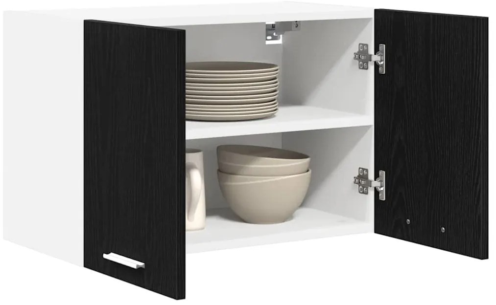 vidaXL Κρεμαστό ντουλάπι 2 pcs Μαύρος Δρυς και Λευκό 60 x 31 x 40 εκ