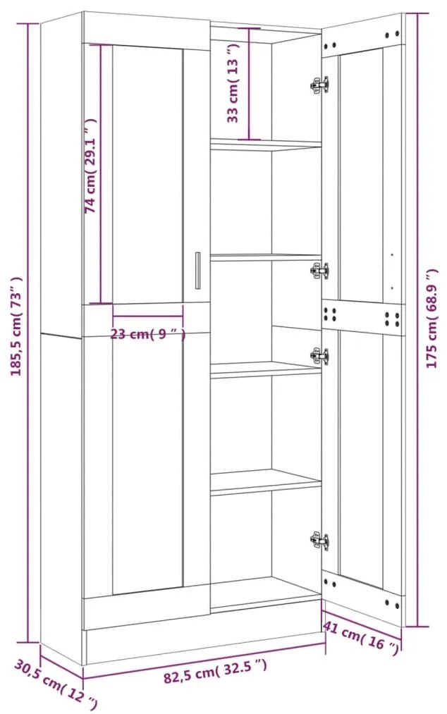 ΒΙΤΡΙΝΑ ΚΑΦΕ ΔΡΥΣ 82,5X30,5X185,5 ΕΚ. ΑΠΟ ΕΠΕΞΕΡΓΑΣΜΕΝΟ ΞΥΛΟ 815623