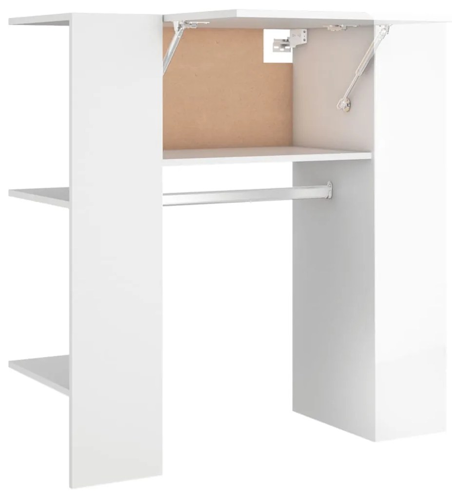 vidaXL Ντουλάπι Διαδρόμου Γυαλιστ. Λευκό 35x34x90εκ.Επεξεργασμένο Ξύλο