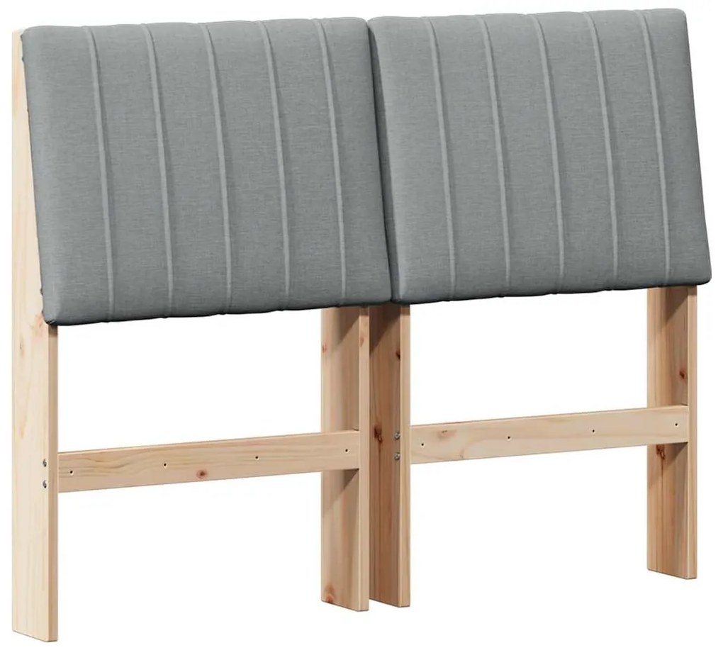 vidaXL Ταπετσαρισμένο κεφαλάρι Ανοιχτό γκρι 120 cm