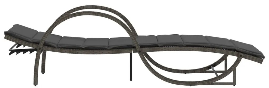 vidaXL Ξαπλώστρες 2 τεμ. Γκρι από Συνθετικό Ρατάν με Μαξιλάρια