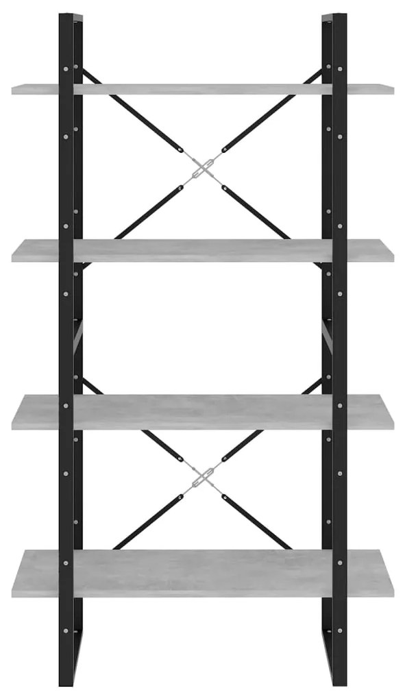 vidaXL Βιβλιοθήκη με 4 Ράφια Γκρι Σκυρ. 80x30x140 εκ. από Επεξ. Ξύλο