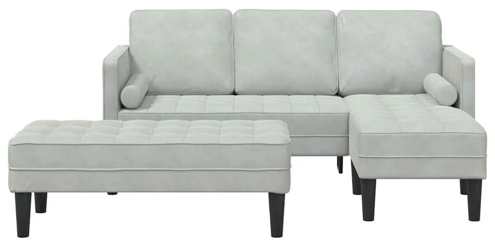 vidaXL Σετ Καναπέ 2 pcs Ανοιχτό γκρι 173 x 131 x 67 εκ Βελούδο