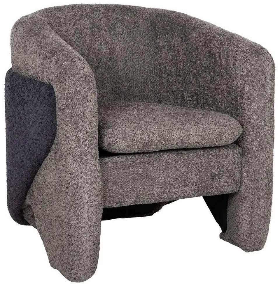 Πολυθρόνα Doper HM9590.01 68x72x76cm Με Μπουκλέ Ύφασμα Grey-Blue Fabric