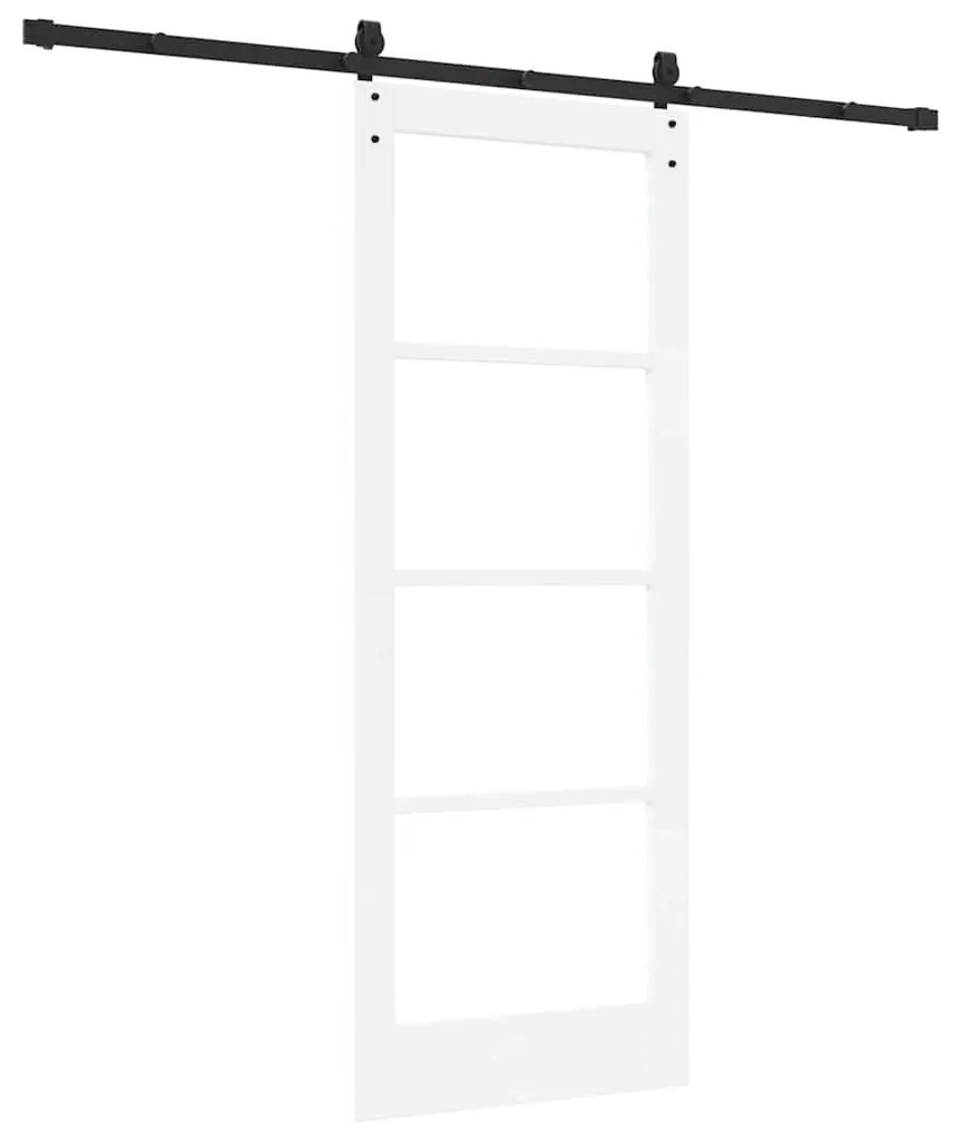 vidaXL Συρόμενη Πόρτα Χειροκίνητος Λευκό 78 x 202 εκ. Ξύλο και μέταλλο