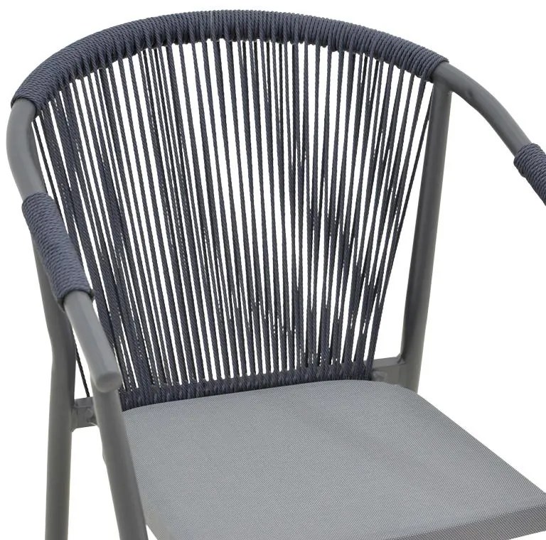 Καρέκλα - Πολυθρόνα Convince αλουμινίου στοιβαζόμενη με γκρι σκελετό-textilene-pe rattan 56x63x82 εκ. 56x63x82 εκ.