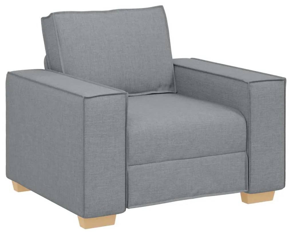 vidaXL Καναπές 3 pcs Ανοιχτό γκρι Ύφασμα μείγματος λινών