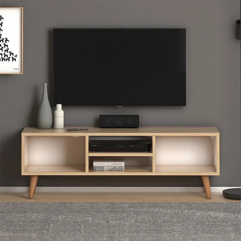 Έπιπλο τηλεόρασης Loren Megapap χρώμα oak 120x30x40εκ.