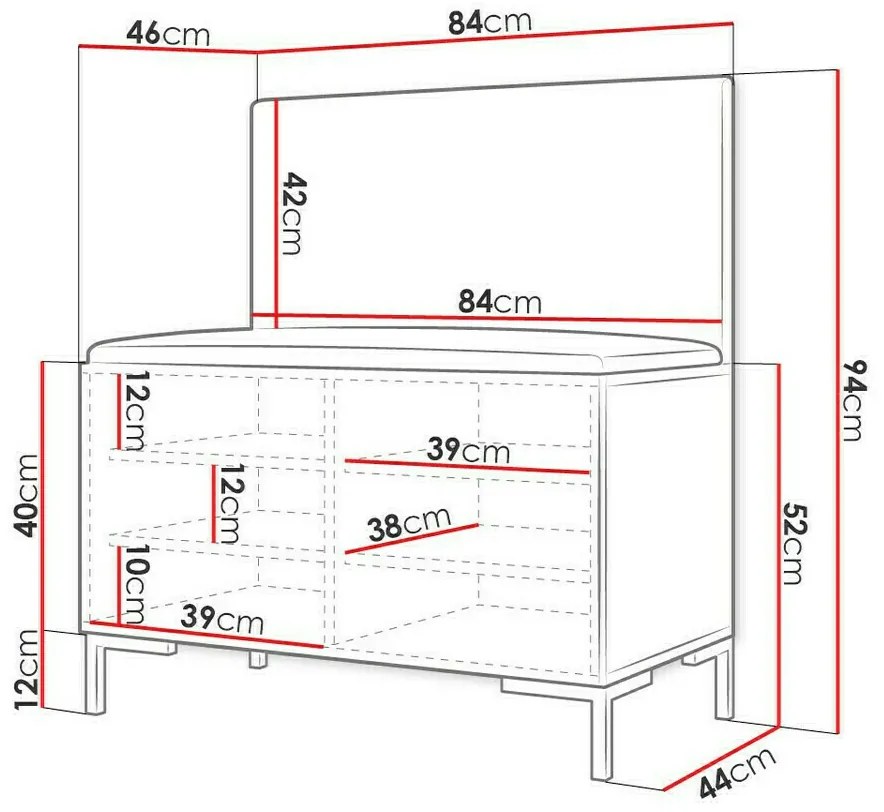 Παπουτσοθήκη Hartford F106, Μαύρο, 84x94x46cm, 32 kg, Πλαστικοποιημένη μοριοσανίδα | Epipla1.gr