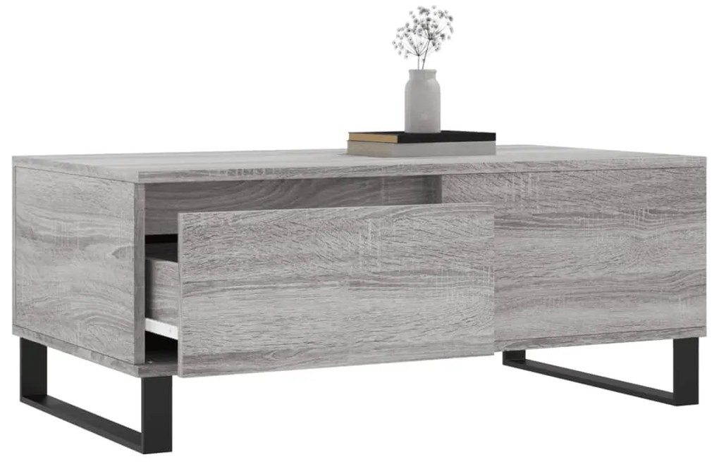 vidaXL Τραπεζάκι Σαλονιού Γκρι Sonoma 90x50x36,5εκ. Επεξεργασμένο Ξύλο