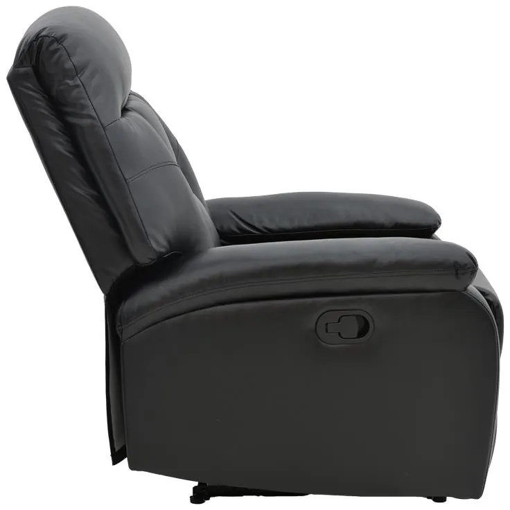 Πολυθρόνα relax με μηχανισμό massage Terpsi μαύρο PU 80x94x102εκ 79x94x102 εκ.