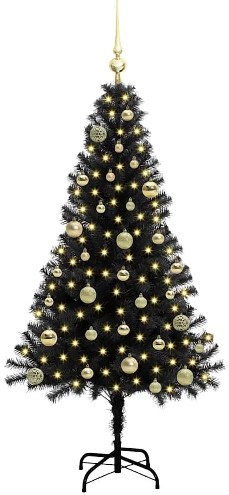 vidaXL Χριστουγεννιάτικο Δέντρο με 150 LED με βάση Μαύρο 150 cm PVC
