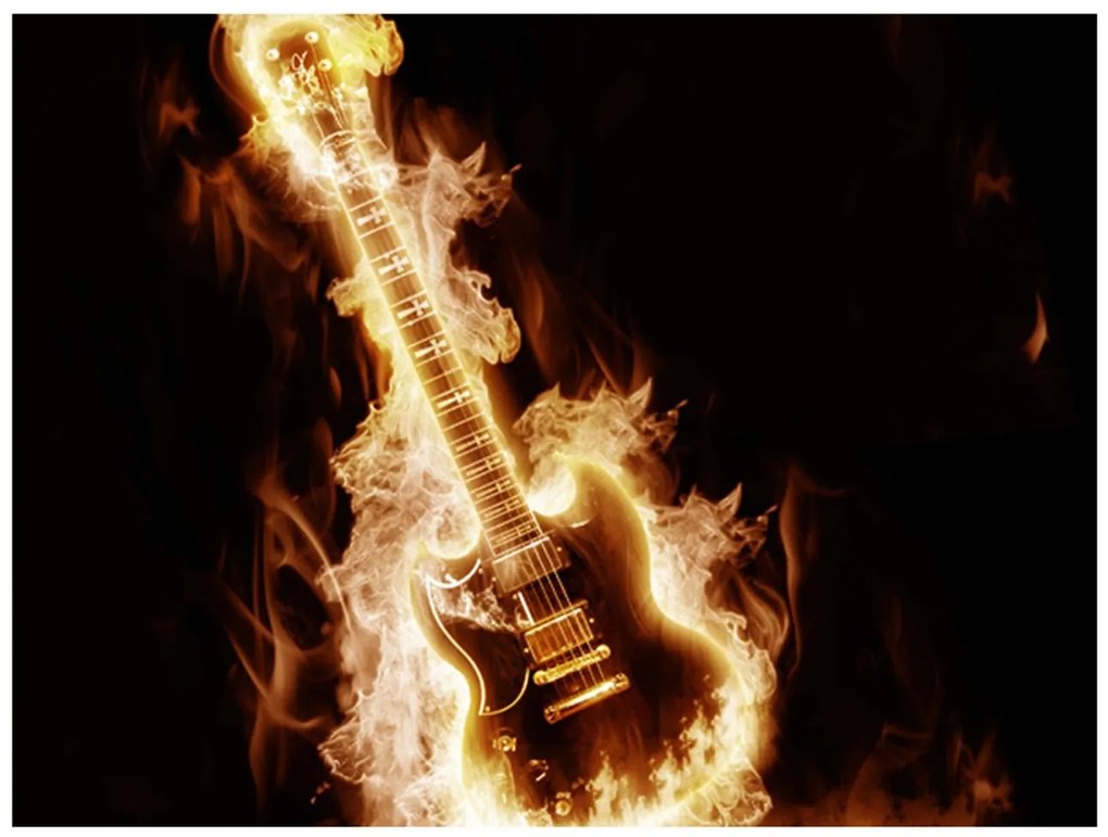 Φωτοταπετσαρία - Flaming guitar 250x193