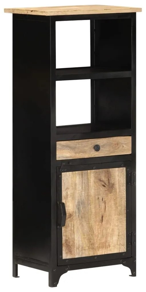 Ντουλάπι με Συρτάρι/Ράφια 45x32x110 εκ. Μασίφ Ξύλο Μάνγκο - Μαύρο