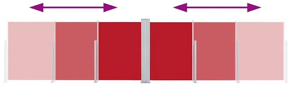 vidaXL Σκίαστρο Πλαϊνό Συρόμενο Κόκκινο 160 x 600 εκ.