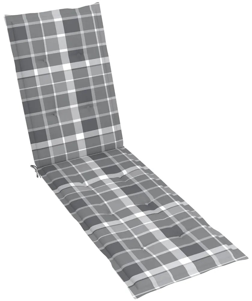 vidaXL Ξαπλώστρα Εξ. Χώρου με Υποπόδιο Μασίφ Ξύλο Ακακίας & Μαξιλάρι