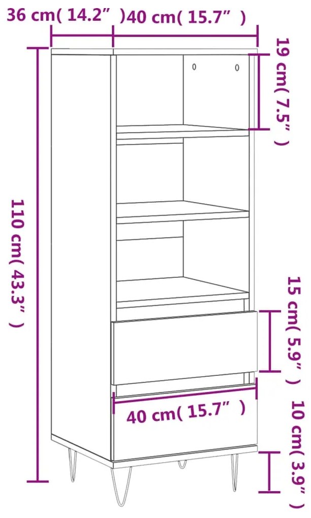 ΝΤΟΥΛΑΠΙ ΛΕΥΚΟ 40 X 36 X 110 ΕΚ. ΑΠΟ ΕΠΕΞΕΡΓΑΣΜΕΝΟ ΞΥΛΟ 831508