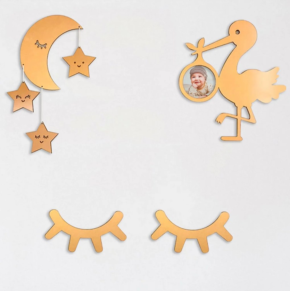 Σετ Παιδικό Διακοσμητικό Τοίχου Harsha C9207 Ξύλο 50x35 εκ.