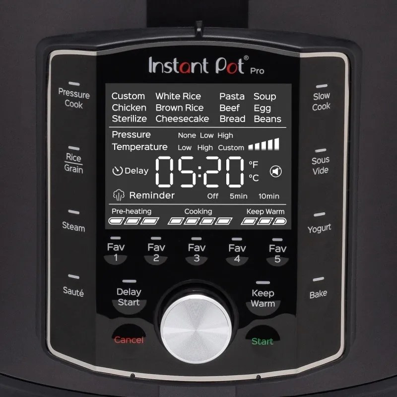 Πολυμάγειρα Instant Pot PRO 8 113005701, 1400W, 7,6 l, 28 προγράμματα, 11 Safety Systems, Μαύρο