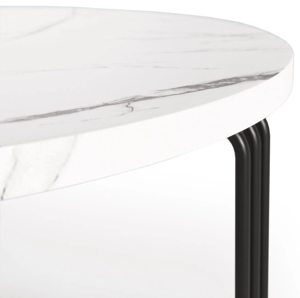 ANTICA coffee table top - white marble, frame - black (2box = 1pc) DIOMMI V-CH-ANTICA-LAW-BIAŁY