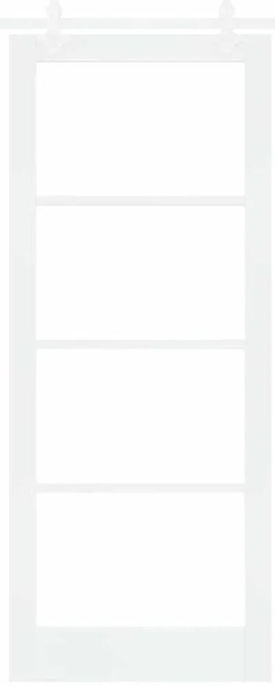 vidaXL Συρόμενη Πόρτα Χειροκίνητος Λευκό 86 x 211 cm Ξύλο και μέταλλο