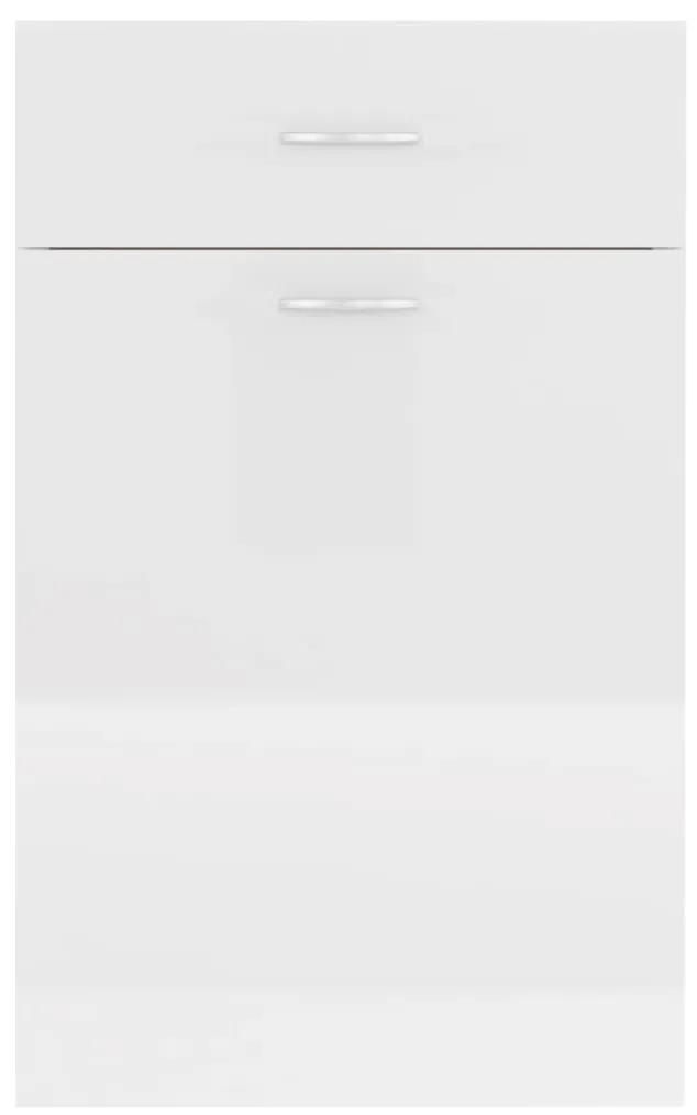 Ντουλάπι με Συρτάρι Γυαλιστερό Λευκό 50x46x81,5 εκ. Μοριοσανίδα - Λευκό