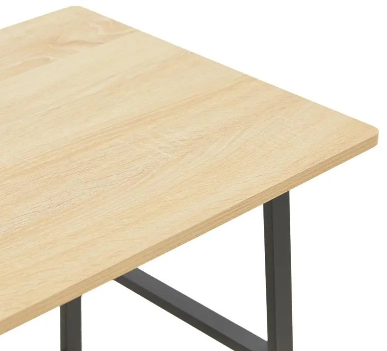 Γραφείο εργασίας Ferje με ράφια mdf σε φυσική με μαύρη απόχρωση 100x48x75εκ 100x48x75 εκ.