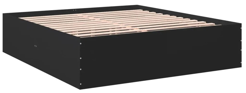 vidaXL Πλαίσιο Κρεβατιού Μαύρο 200x200 εκ. Επεξεργ. Ξύλο