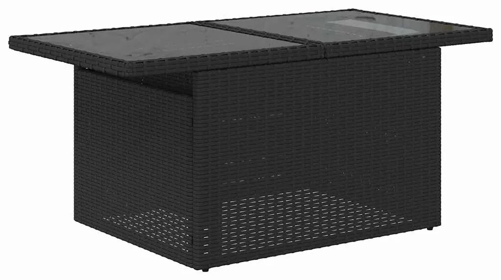 vidaXL 10 τεμαχίων σετ καναπέ κήπου με μαξιλάρια, μαύρο πολυρατάν.