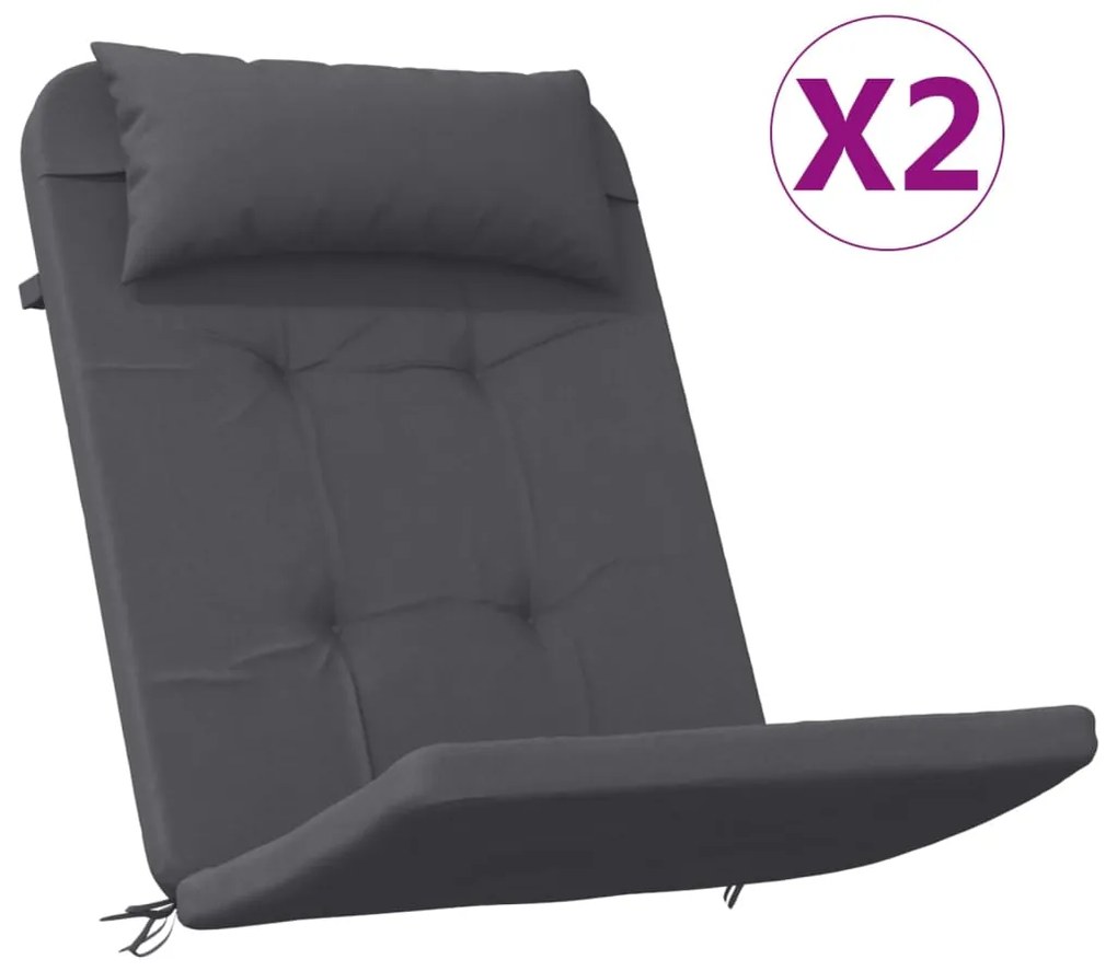 vidaXL Μαξιλάρια Καρέκλας Adirondack 2 τεμ. Ανθρακί από Ύφασμα Oxford