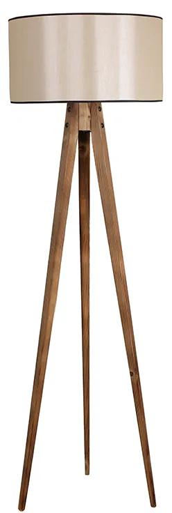Φωτιστικό δαπέδου Nadine Megapap ξύλο/ύφασμα PVC χρώμα καπνιστή καρυδιά - μπεζ 50x45x153εκ. - 0227092