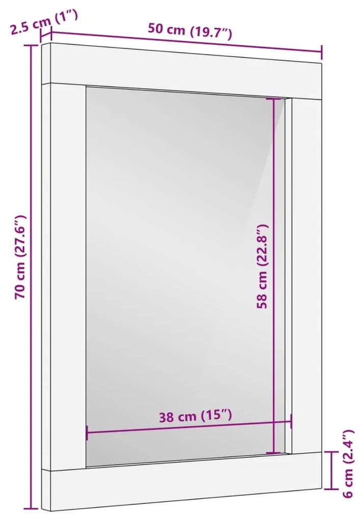 ΚΑΘΡΕΦΤΗΣ ΜΠΑΝΙΟΥ 50X70 ΕΚ. ΑΠΟ ΜΑΣΙΦ ΞΥΛΟ ΑΚΑΚΙΑΣ/ΓΥΑΛΙ 377593