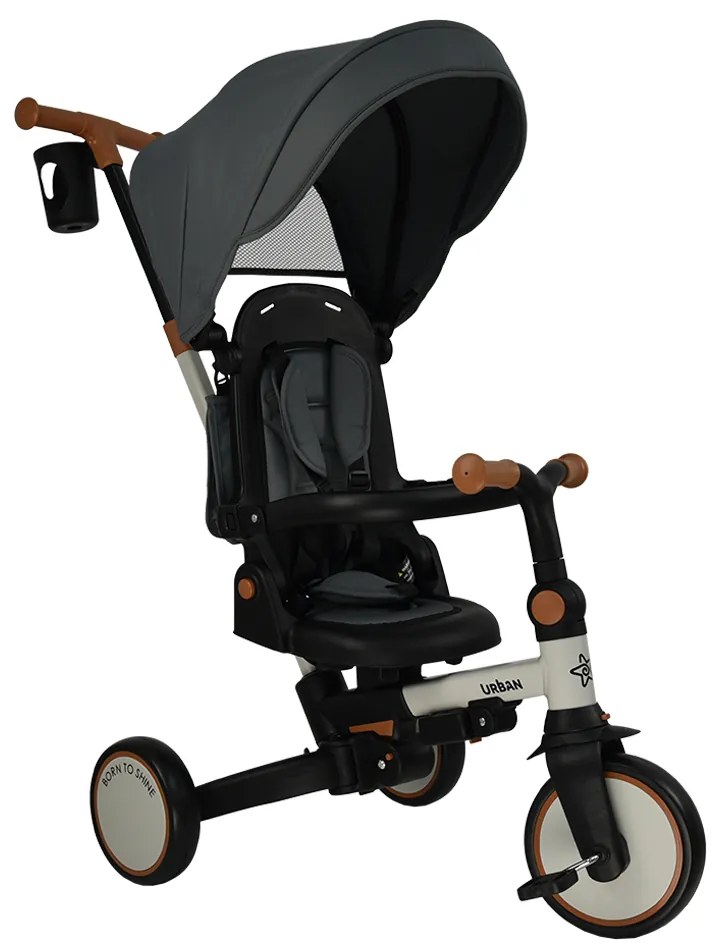 Ποδηλατάκι τρίκυκλο 7 σε 1 Urban Grey Bebe Stars