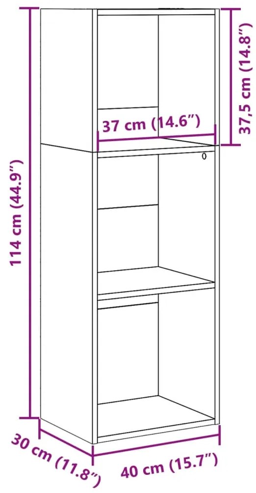 ΒΙΒΛΙΟΘΗΚΗ SONOMA ΔΡΥΣ 40X30X114 ΕΚ. ΑΠΟ ΕΠΕΞΕΡΓΑΣΜΕΝΟ ΞΥΛΟ 857869