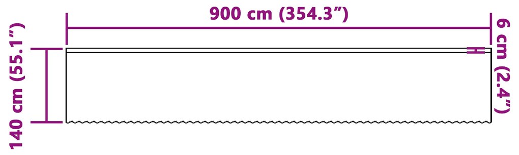 vidaXL Κουρτίνα Δαντέλας με κουρτίνες Floral Λευκό 900 x 140 εκ. Πολυεστέρας
