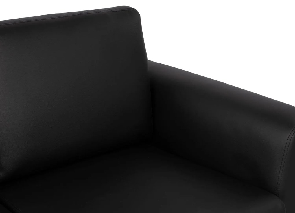 Καναπές Διθέσιος KΕΝΖΙΕ με PU Μαύρο 142x81x81 εκ. 142x81x81 εκ.