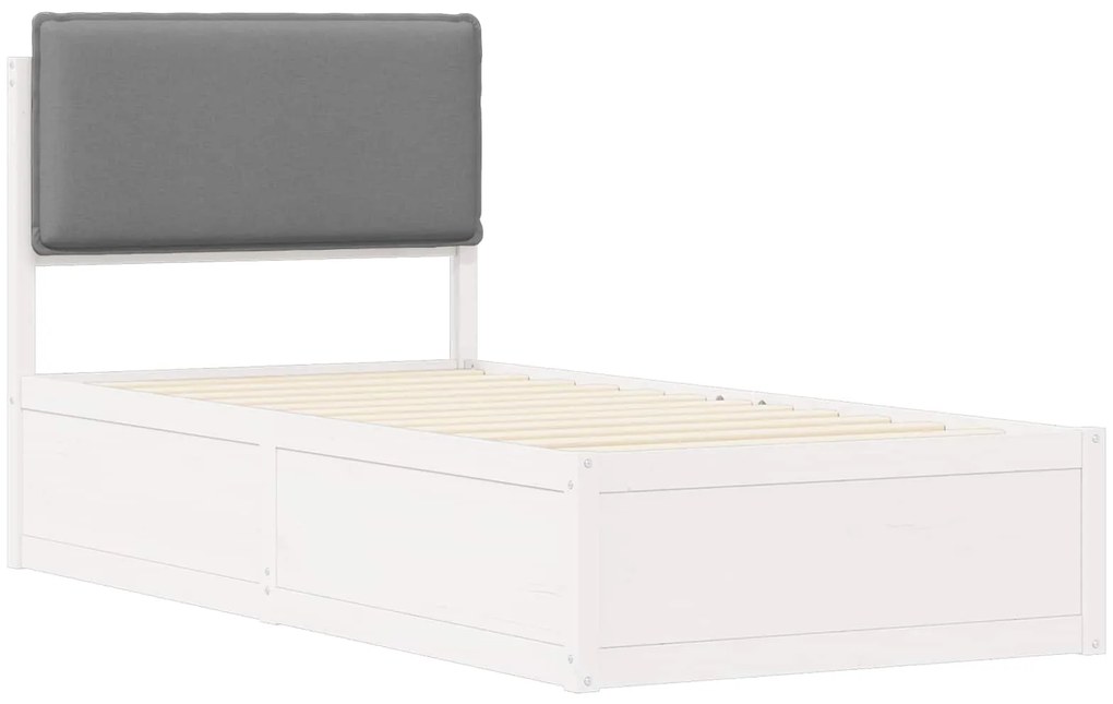 vidaXL Σκελετός Κρεβατιού με Επενδεδυμένο Κεφαλάρι Ανοιχτό γκρι