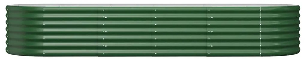 vidaXL Ζαρντινιέρα Πράσινη 224x80x36 εκ Γαλβανισμένος χάλυβας