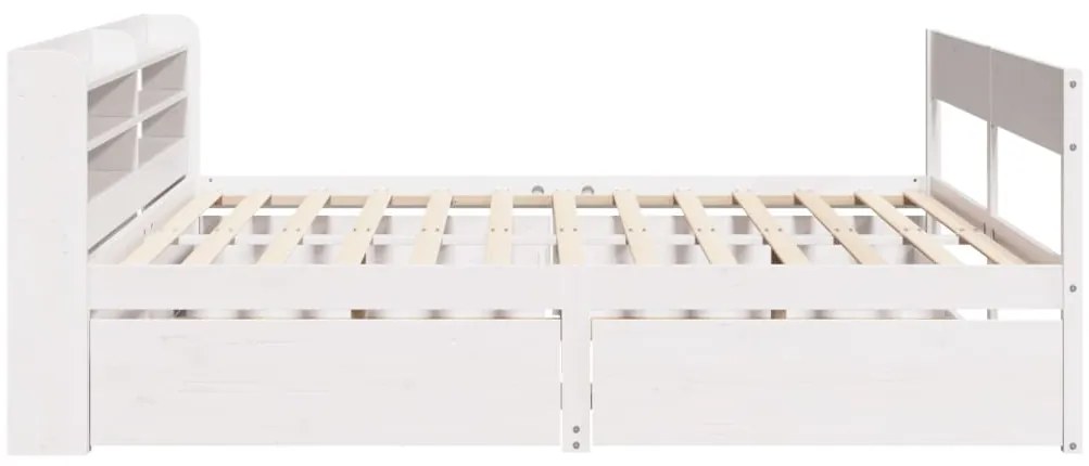 vidaXL Σκελετός Κρεβ. Χωρίς Στρώμα Λευκό 160x200 εκ Μασίφ Πεύκο