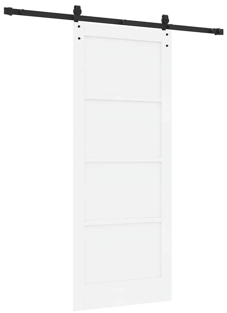 vidaXL Συρόμενη Πόρτα Λευκό και μαύρο 83 x 202 εκ.
