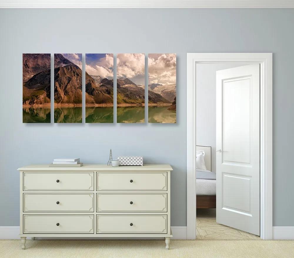 Εικόνα 5 μερών μιας όμορφης λίμνης στα βουνά - 100x50