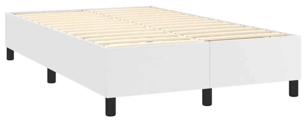 Κρεβάτι Boxspring με Στρώμα Λευκό 120x190εκ.από Συνθετικό Δέρμα - Λευκό