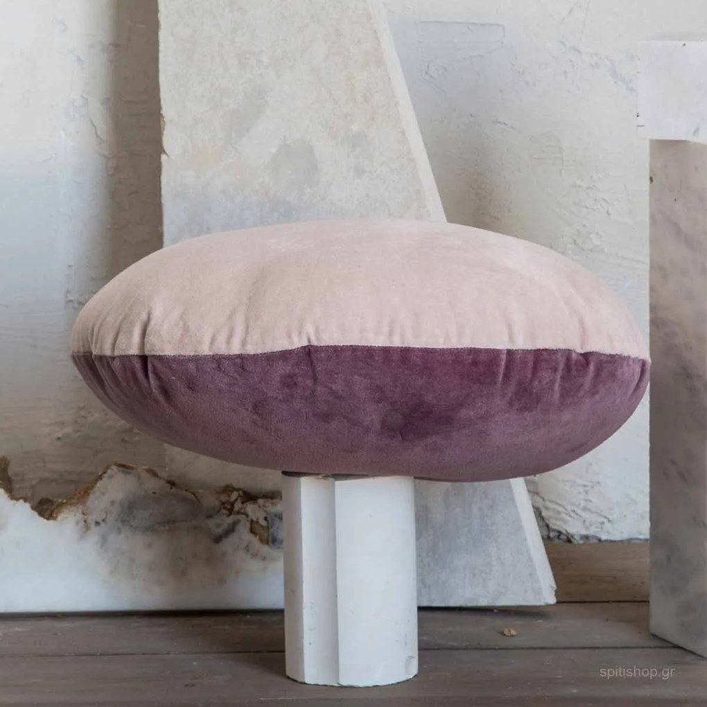 Βελουτέ Διακοσμητικό Μαξιλάρι 2 Όψεων (Φ45) Nima Pillows Velvety Σάπιο Μήλο,Ροζ