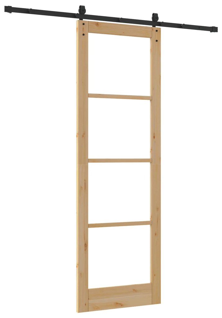 vidaXL Συρόμενη Πόρτα  με Σετ Εξαρτημάτων 78x232 cm Μασίφ Ξύλο Πεύκου