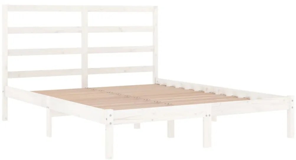 vidaXL Πλαίσιο Κρεβατιού Λευκό 120x190 εκ. Μασίφ Ξύλο Small Double