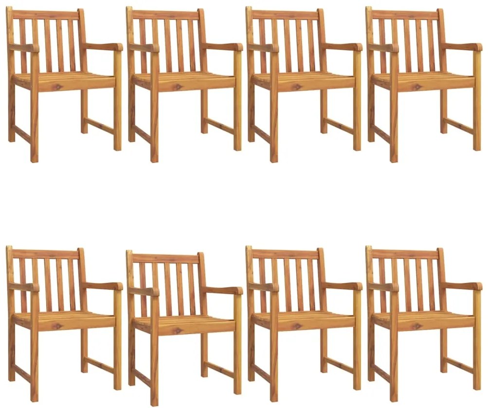 vidaXL Καρέκλες Κήπου 8 τεμ. 56 x 55,5 x 90 εκ. από Μασίφ Ξύλο Ακακίας