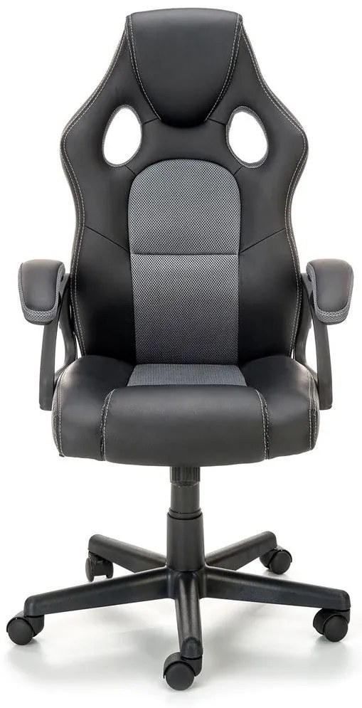 ΚΑΡΕΚΛΑ ΓΡΑΦΕΙΟΥ / GAMER CAIN ΜΑΥΡΟ / ΓΚΡΙ 62x63x108-117cm