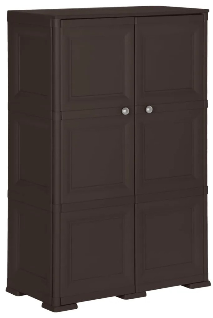 vidaXL Πλαστικό Ντουλάπι Καφέ 79 x 43 x 125 εκ. με Σχέδιο Ξύλου