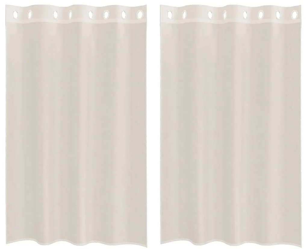 vidaXL Κουρτίνες Voile με ροδέλες 2 τεμάχια Κρεμ 140x175 εκ.